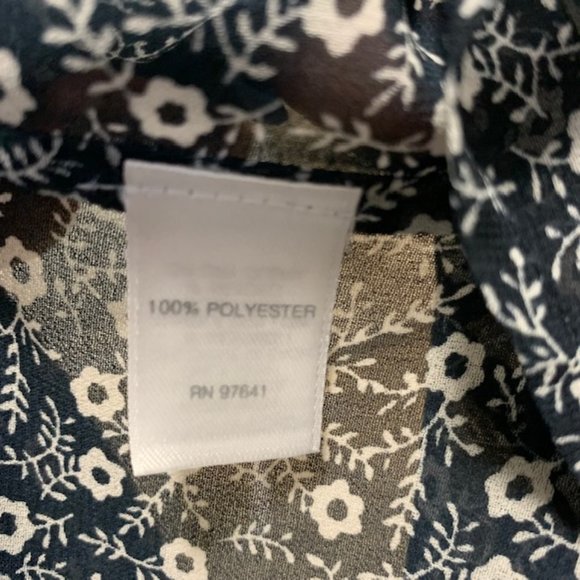 J.Jill Blue Floral Sheer Top Large - Picture 6 of 7